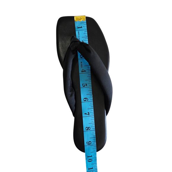 TKEES Leather Square Toe Lily Flat Sandals, Satin Strap, Black Size 7 NWOB - Picture 8 of 9